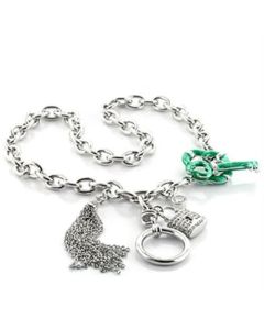JCE742 Imitation Rhodium Brass Necklace with AAA Grade CZ  in Clear